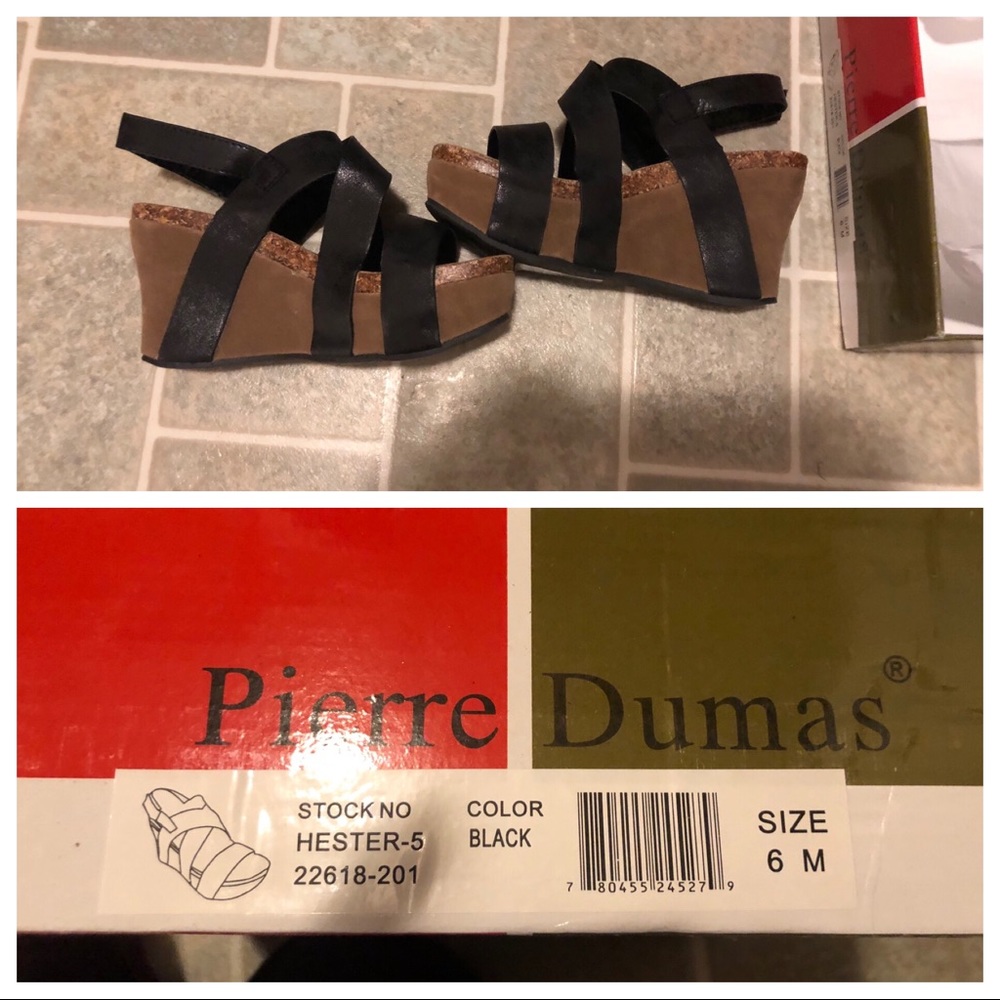 Black & tan wedges, never worn sz 6